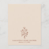 Terracotta Floral Bouquet Budget Baby shower Flyer (Achterkant)