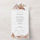 Terracotta Floral bruiloft in één uitnodiging (Binnen)