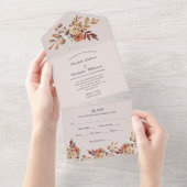Terracotta Floral bruiloft in één uitnodiging (Afscheurbaar)