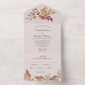 Terracotta Floral bruiloft in één uitnodiging (Binnen)