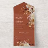 Terracotta Floral bruiloft in één uitnodiging (Binnen)