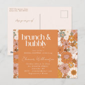 Terracotta Floral Brunch Bridal Shower Warm Earthy Briefkaart (Voorkant / Achterkant)