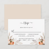 Terracotta Floral Burnt Sinaasappel Boho Fall Wedd RSVP Kaartje (Voorkant / Achterkant)