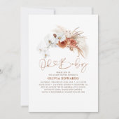 Terracotta Floral Cute Modern Boho Baby shower Kaart (Voorkant)