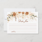 Terracotta Floral Date Night Jar Game Tickets Notitiekaartje (Voorkant)