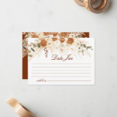 Terracotta Floral Date Night Jar Game Tickets Notitiekaartje (Voorkant / Achterkant in situ)