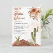 Terracotta Floral Desert Cactus-Vrijgezellenfeest Kaart (Staand voorkant)