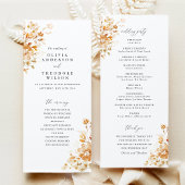 Terracotta Floral Elegant Wedding Ceremony Programmakaart