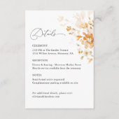 Terracotta Floral Elegant Wedding Details Ceremony Informatiekaartje (Voorkant)