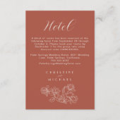 Terracotta Floral Elegant Wedding Hotel Informatiekaartje (Voorkant)