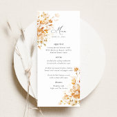 Terracotta Floral Elegant Wedding Reception Dinner Menu
