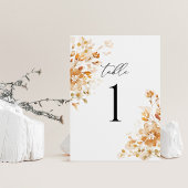 Terracotta Floral Elegant Wedding Table Numbers