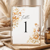 Terracotta Floral Elegant Wedding Table Numbers