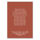 Terracotta Floral Elegante bruiloft receptie Kaart (Achterkant)