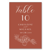 Terracotta Floral Elegante bruiloft receptie Kaart (Voorkant)