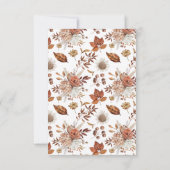 Terracotta Floral Emerald Green Wedding RSVP Kaartje (Achterkant)