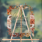 Terracotta Floral Frame Wedding Welcome Acryl Bord (Neutraal)