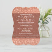 Terracotta Floral, Hearts Vines Wedding Invitation Kaart (Staand voorkant)