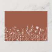 Terracotta Floral Herfst Wildflower Wedding Detail Informatiekaartje (Achterkant)