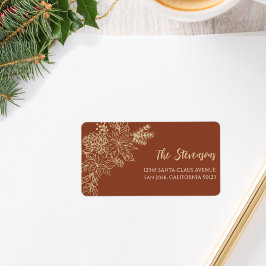 Terracotta Floral Holiday Retour Adres Label