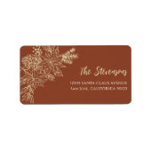 Terracotta Floral Holiday Retour Adres Label (Voorkant)