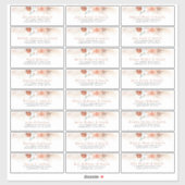 Terracotta Floral Individuele Gast Adresetiketten Sticker (Vel)