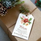 Terracotta Floral Kerstmis Bough Weduwschap Welkom Cadeaulabel