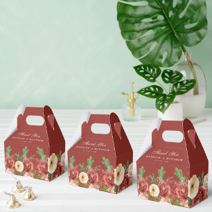 Terracotta Floral Kerstmis Pine Bough Wedding Bedankdoosjes