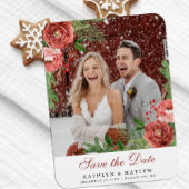 Terracotta Floral Kerstmis Pine Bough Wedding Magneet