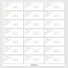 Terracotta Floral Line Art Guest Adres Sticker