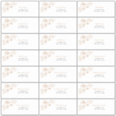 Terracotta Floral Line Art Guest Adres Sticker (Voorkant)