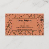Terracotta Floral Line Art Visitekaartje (Achterkant)