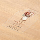 Terracotta Floral Mason Jar Bridal Shower Acryl Uitnodigingen (Laagn)