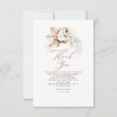 Terracotta Floral Modern Boho Hartelijk dank Bedankkaart (Voorkant)