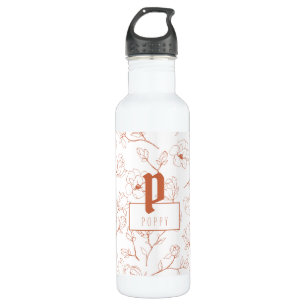 Terracotta Floral Monogram Name Waterfles