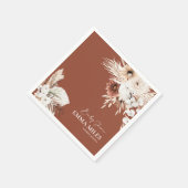 Terracotta Floral Pampas Grass Baby shower Napkins Servet (Hoek)