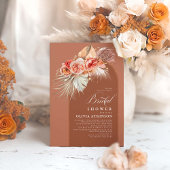 Terracotta Floral Pampas Grass Boho Vrijgezellenfe Kaart