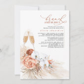 Terracotta Floral Pampas Grass Brunch en Bubble Kaart (Voorkant)