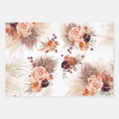 Terracotta Floral Pampas Grass Pattern Elegant Inpakpapier Vel (Voorkant 3)