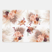 Terracotta Floral Pampas Grass Pattern Elegant Inpakpapier Vel (Voorkant)