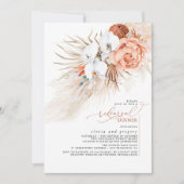 Terracotta Floral Pampas grass Rehearsal Dinner in Kaart (Voorkant)