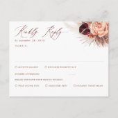 Terracotta Floral Pampas Grass RSVP Briefkaart (Voorkant)