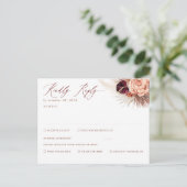 Terracotta Floral Pampas Grass RSVP Briefkaart (Staand voorkant)