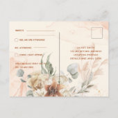 Terracotta Floral Pampas Grass RSVP WEDDING Postca Briefkaart (Achterkant)
