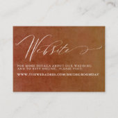 Terracotta Floral Pampas Grass Wedding Website Visitekaartje (Voorkant)