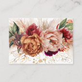 Terracotta Floral Pampas Grass Wedding Website Visitekaartje (Achterkant)