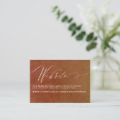 Terracotta Floral Pampas Grass Wedding Website Visitekaartje (Staand voorkant)