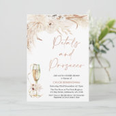 Terracotta Floral Petals Prosecco Vrijgezellenfees Kaart (Staand voorkant)