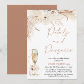 Terracotta Floral Petals Prosecco Vrijgezellenfees Kaart (Voorkant / Achterkant)