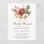 Terracotta Floral Pine Bough Bridal Brunch Uitnodiging Briefkaart (Voorkant)